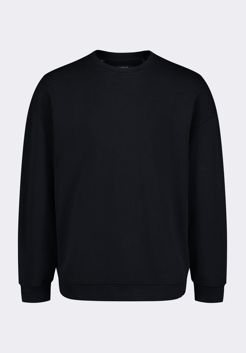 Famke Men's Relaxed Crewneck Sweatshirt, Black - BM24541