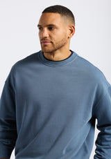 Famke Men's Relaxed Crewneck Sweatshirt, Mirage Blue - BM24541