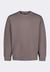 Famke Men's Relaxed Crewneck Sweatshirt, Driftwood Brown - BM24541