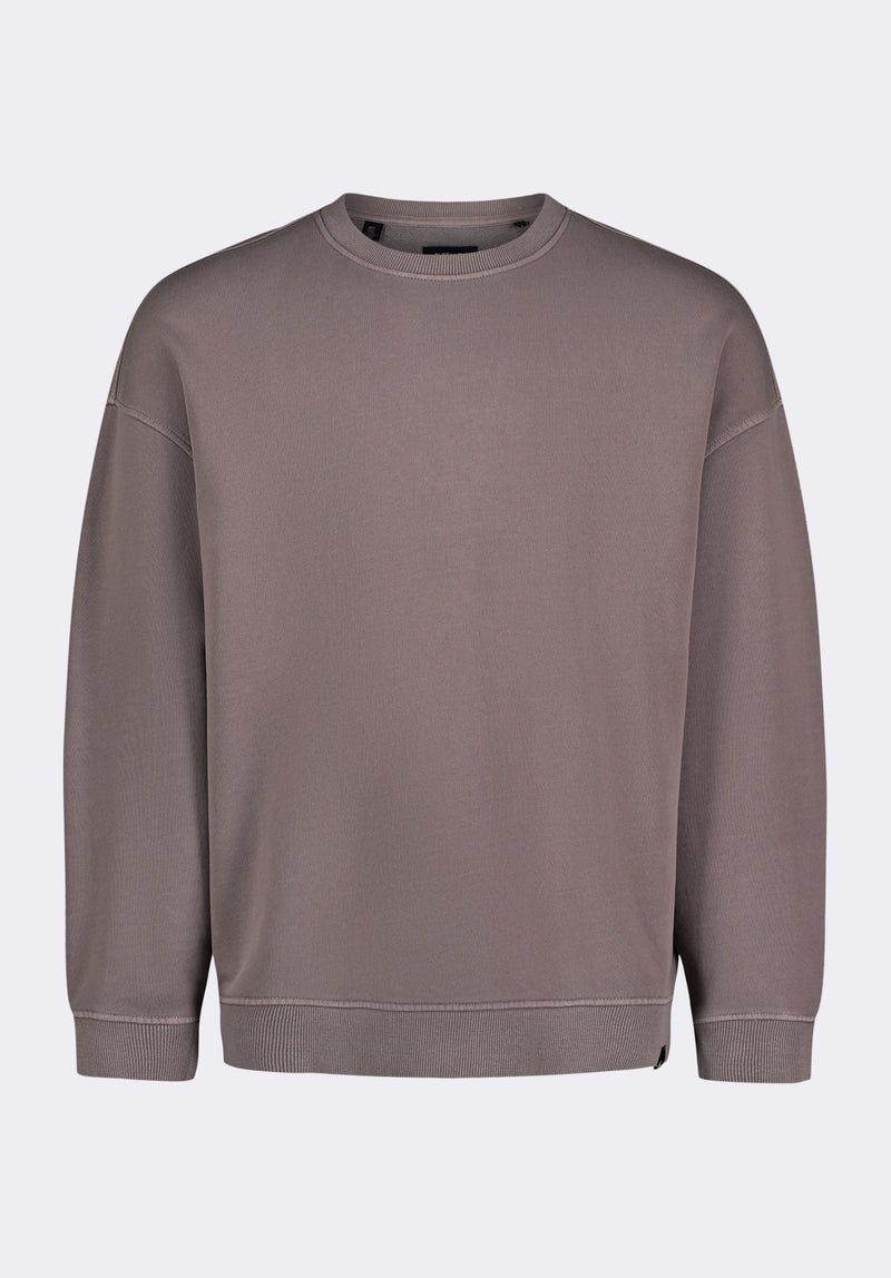 Famke Men's Relaxed Crewneck Sweatshirt, Driftwood Brown - BM24541