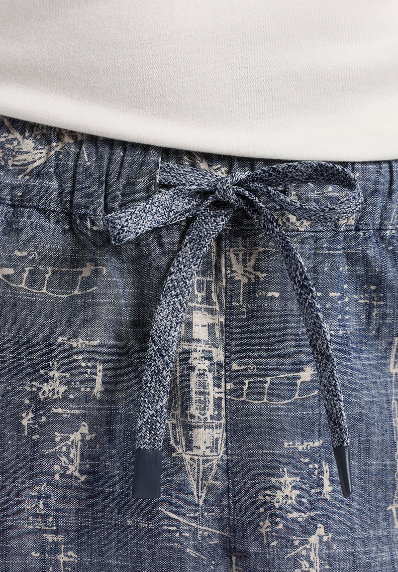 Buffalo David Bitton Halten Men's Relaxed Fit Printed Cargo Shorts Color WHALE