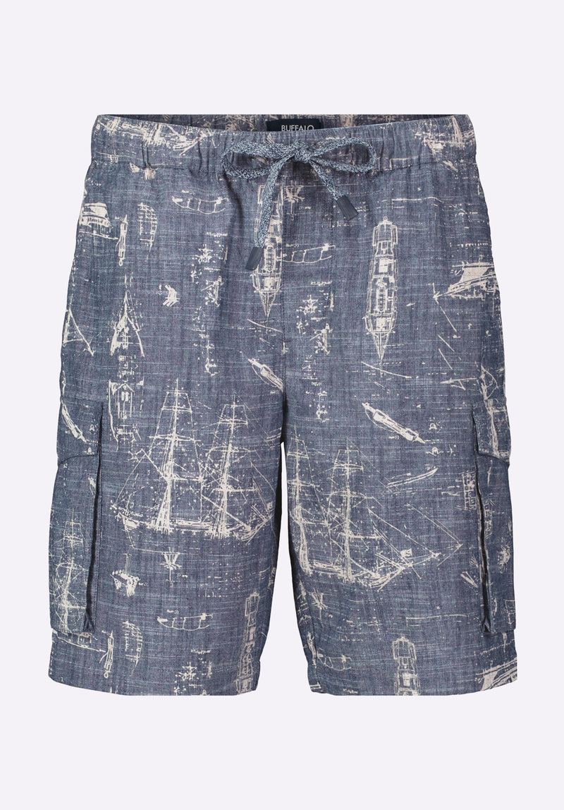 Buffalo David Bitton Halten Men's Relaxed Fit Printed Cargo Shorts Color 