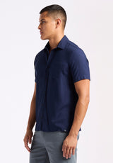 Sirilo Men's Fitted Short Sleeve Button-Up Shirt, Whale - BM24594