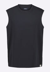 Kingster Men's Sleeveless Crew Neck Relaxed Fit Jersey Tank Top, Black - BM24601