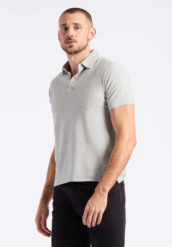 Kindell Men's Short-Sleeve Piqué Polo, Heather Grey - BM24608