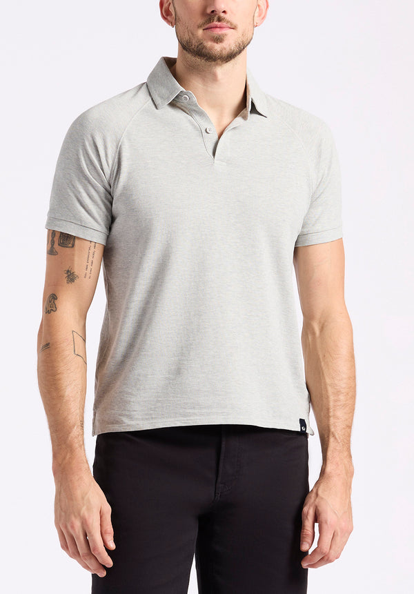 Kindell Men's Short-Sleeve Piqué Polo, Heather Grey - BM24608