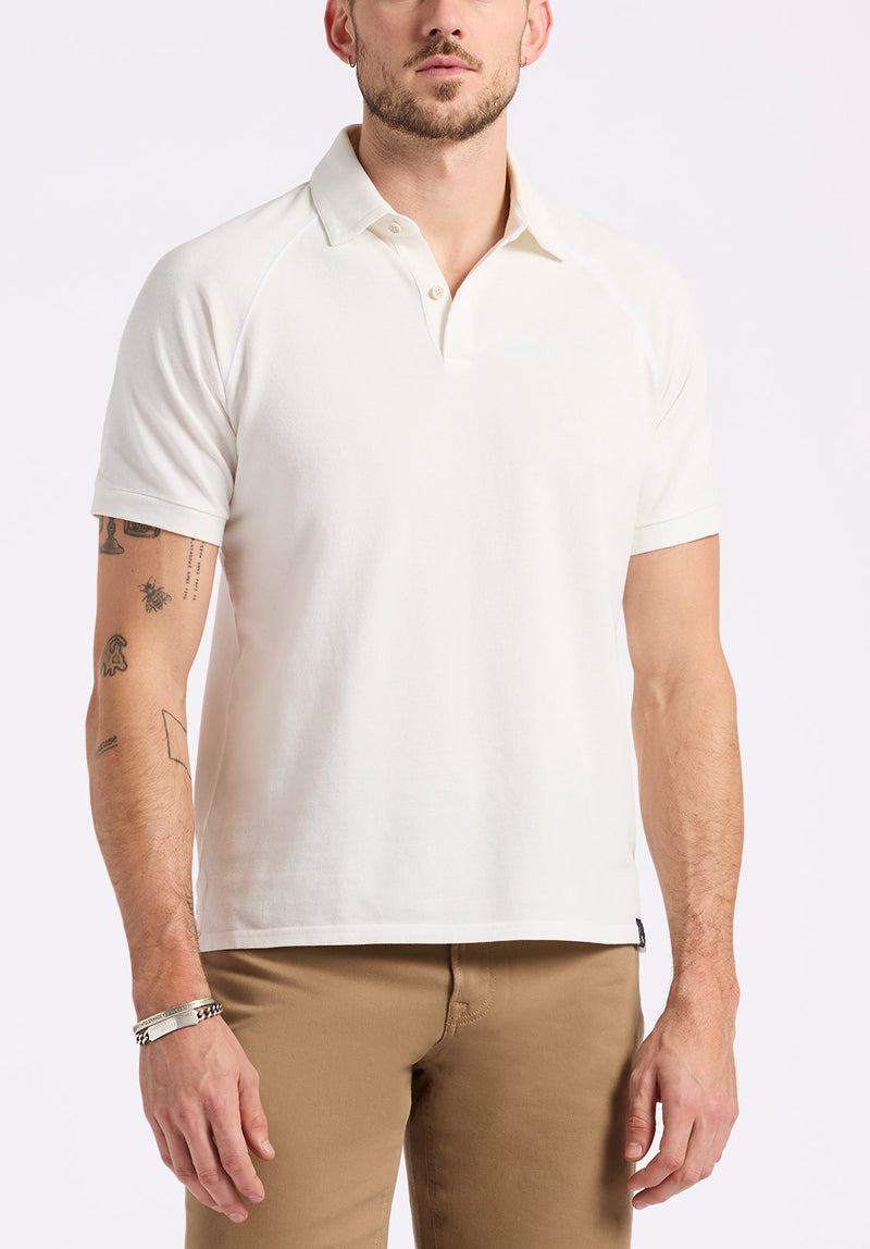 Kindell Men's Short-Sleeve Piqué Polo, Milk - BM24608