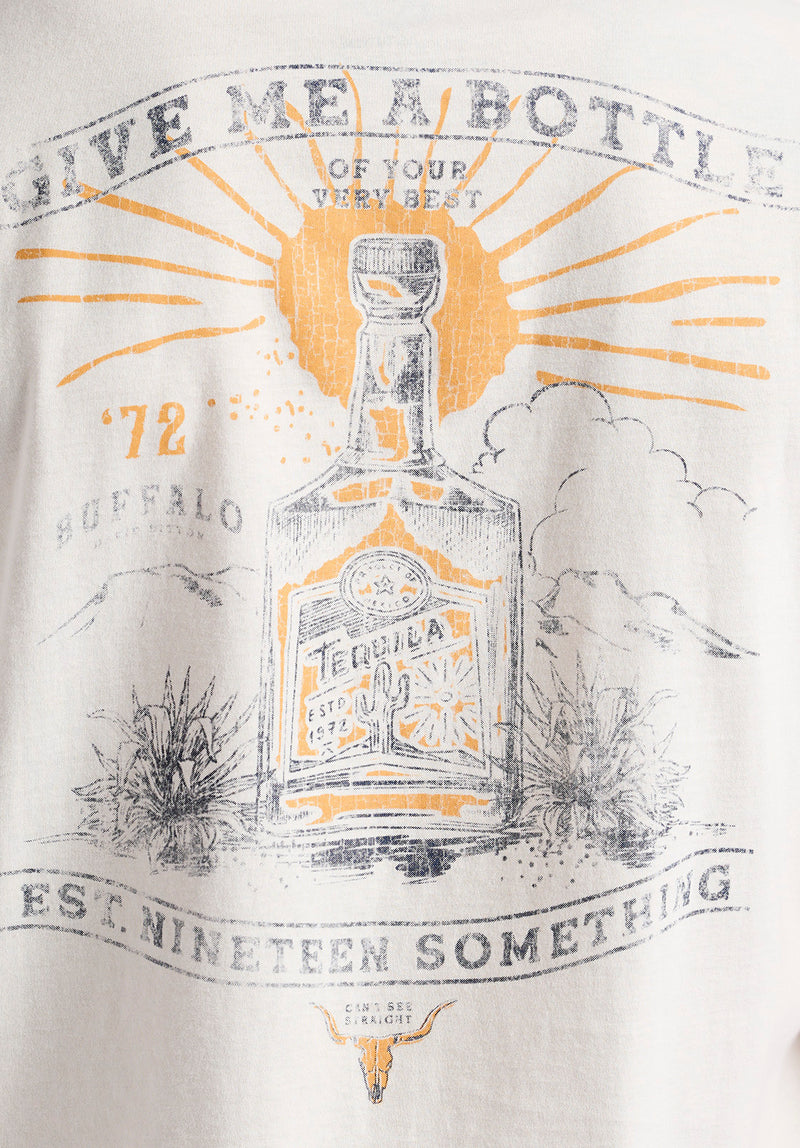 Tinglev Men's Graphic T-Shirt with Tequila Print, Milk - BM24636