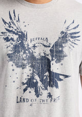 Teagle Men's Graphic T-Shirt with Eagle Print, Heather Grey - BM24647