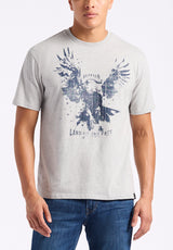 Teagle Men's Graphic T-Shirt with Eagle Print, Heather Grey - BM24647