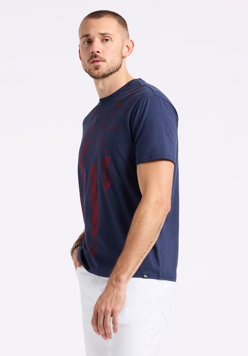 Talla Men's Graphic T-Shirt with American Flag Print, Whale - BM24650