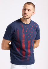 Talla Men's Graphic T-Shirt with American Flag Print, Whale - BM24650