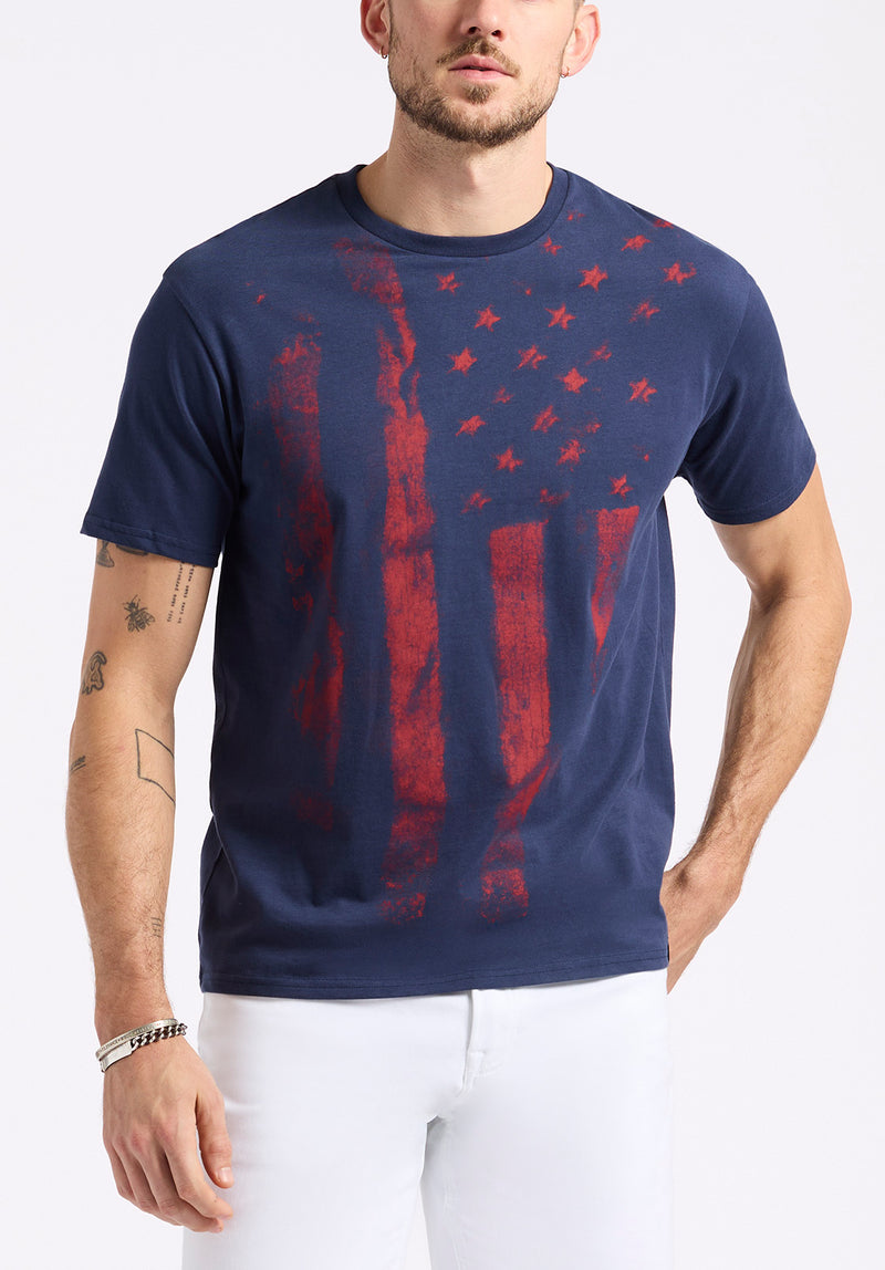 Talla Men's Graphic T-Shirt with American Flag Print, Whale - BM24650