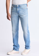 Buffalo David Bitton Straight Six Men's Crinkled and Sanded Jeans, Light blue - BM26000