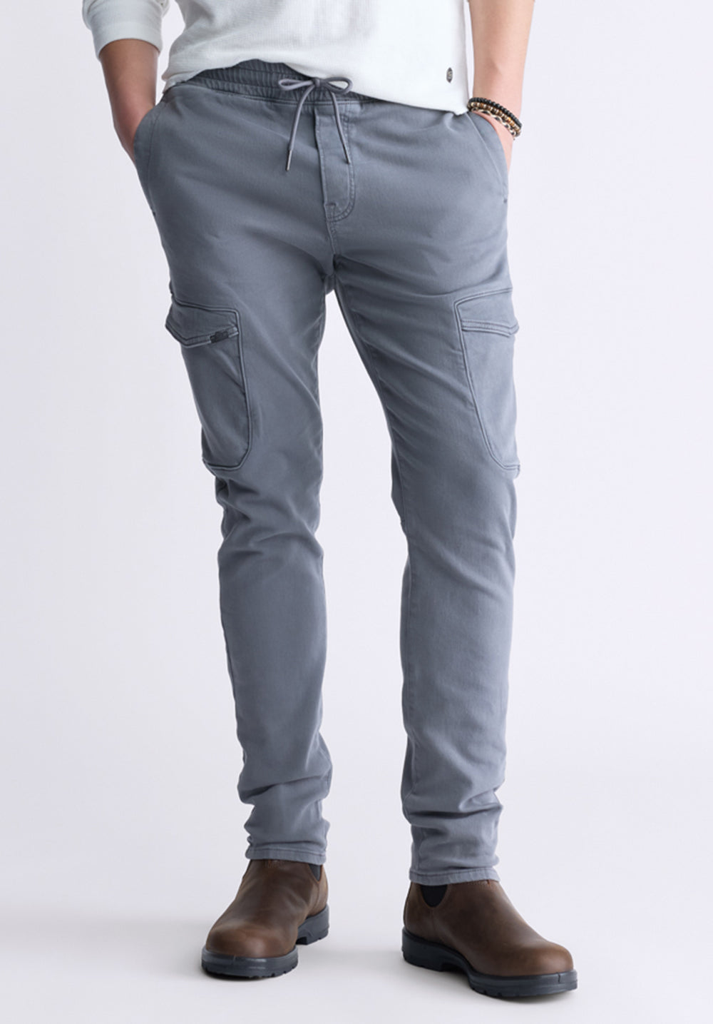 Buffalo David Bitton Mens Slim Fit Tapered Cargo Pants Graphite