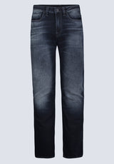 Slim Ash Men's Jeans, Crinkled and Sanded Dark Indigo - BM26012