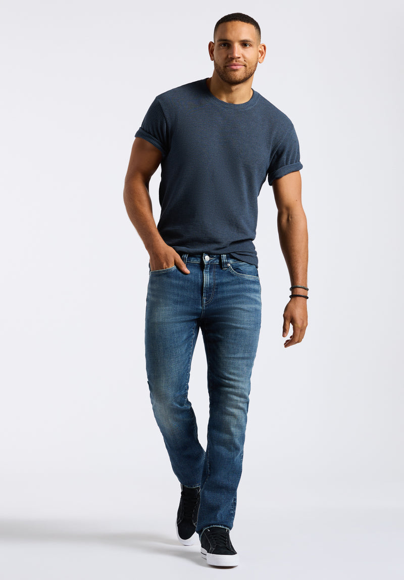 Relaxed Straight Driven Men's Jeans, Authentic Worked Indigo - BM26060