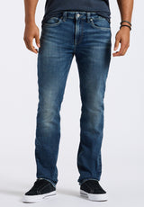 Relaxed Straight Driven Men's Jeans, Authentic Worked Indigo - BM26060