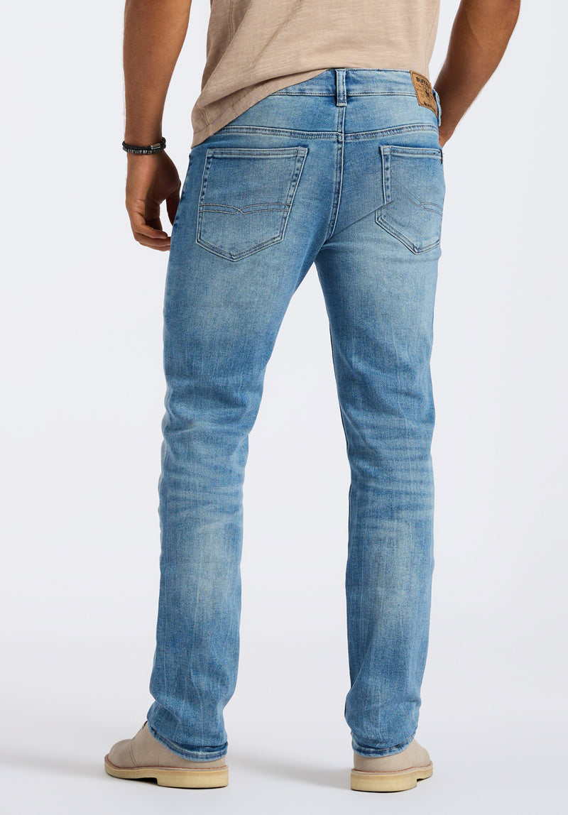 Slim Ash Men's Jeans, Heavily Sanded & Worked Blue - BM26071