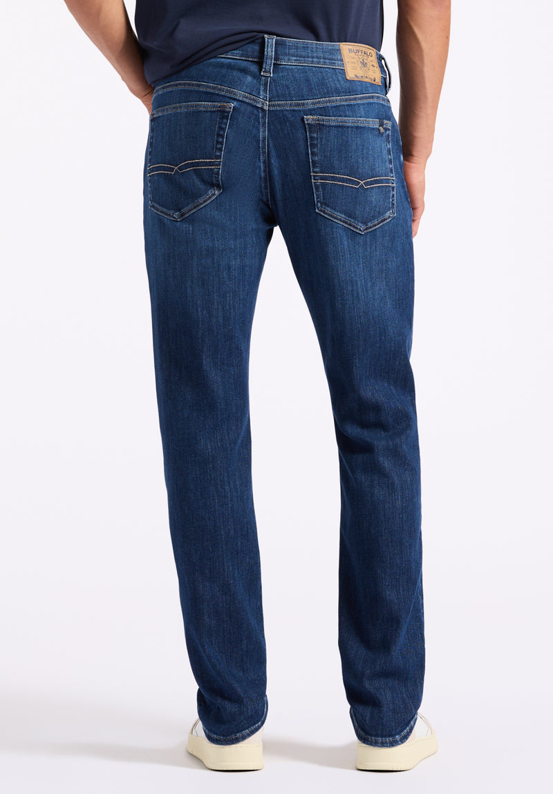 Slim Ash Men's Jeans, Whiskered and Contrasted Indigo - BM26073