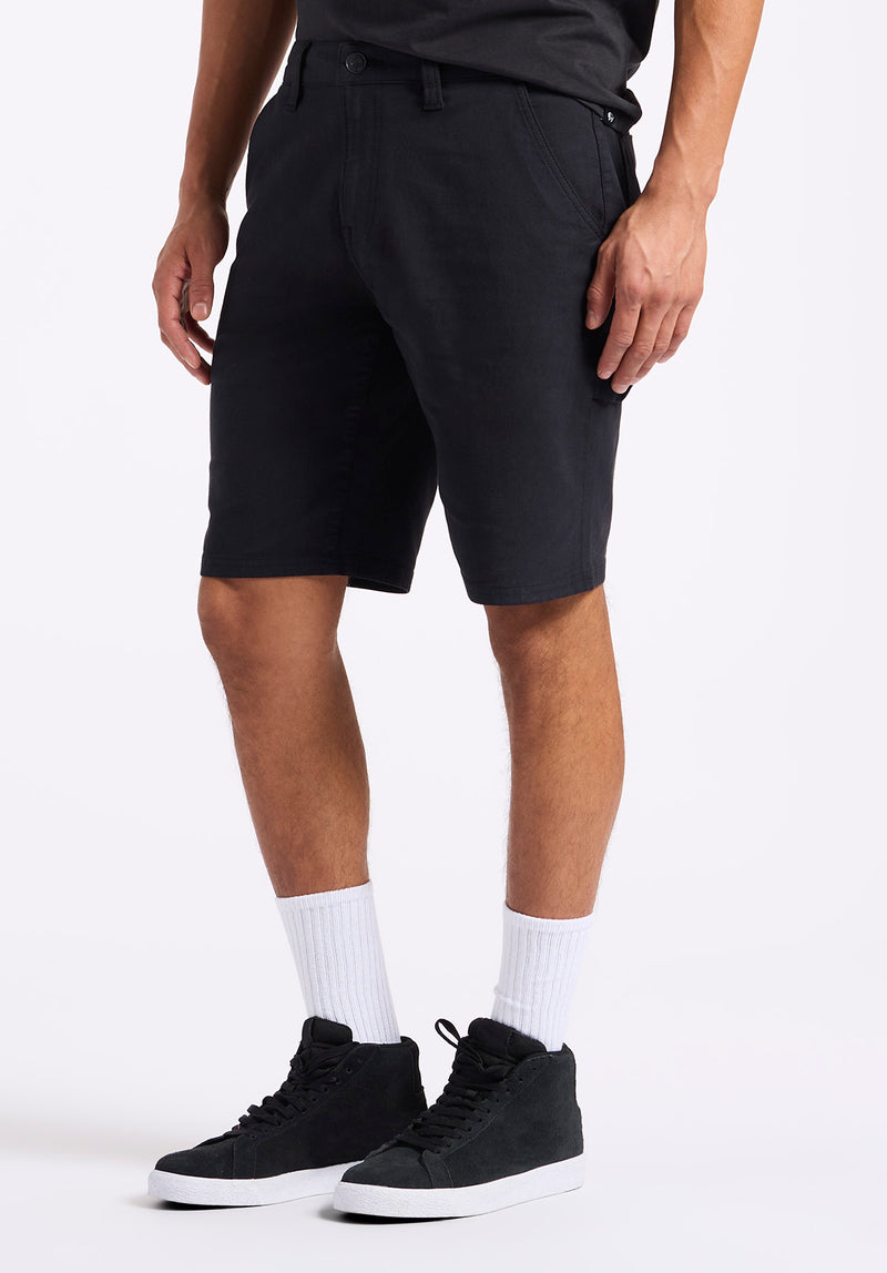 Relaxed Straight Dean Men's Utility Cargo Shorts, Black - BM26076