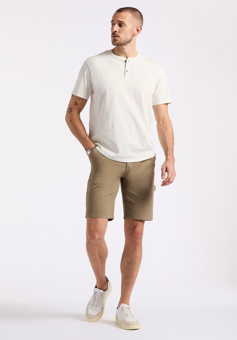 Relaxed Straight Dean Men's Utility Cargo Shorts, Dark Beige - BM26076