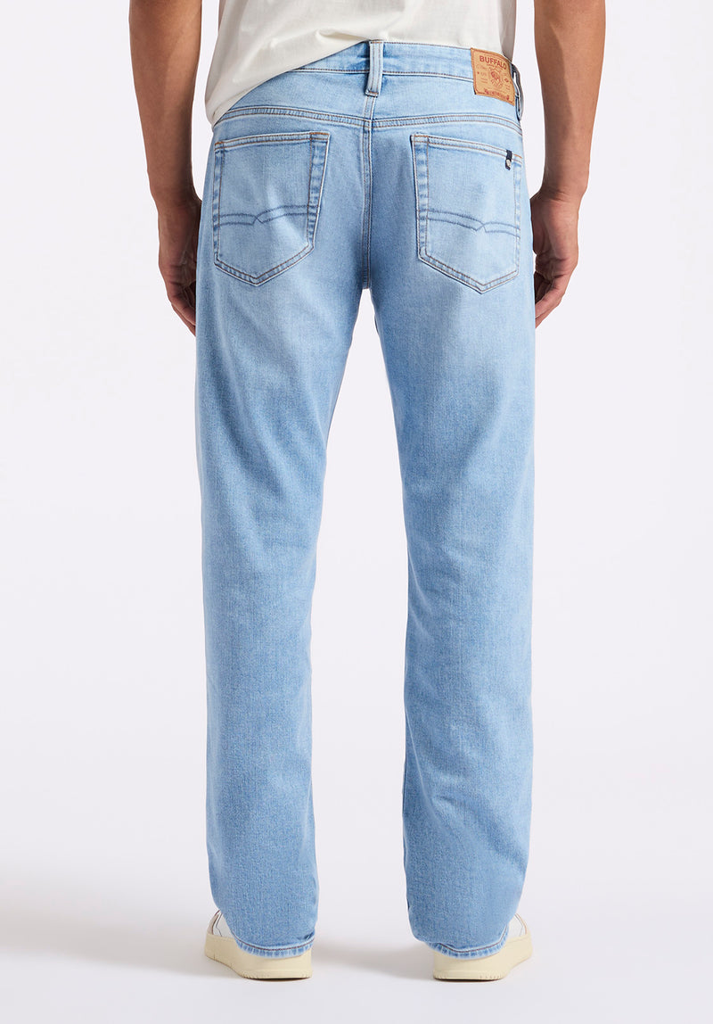 Relaxed Straight Driven Men's Jeans, Light Blue - BM26082