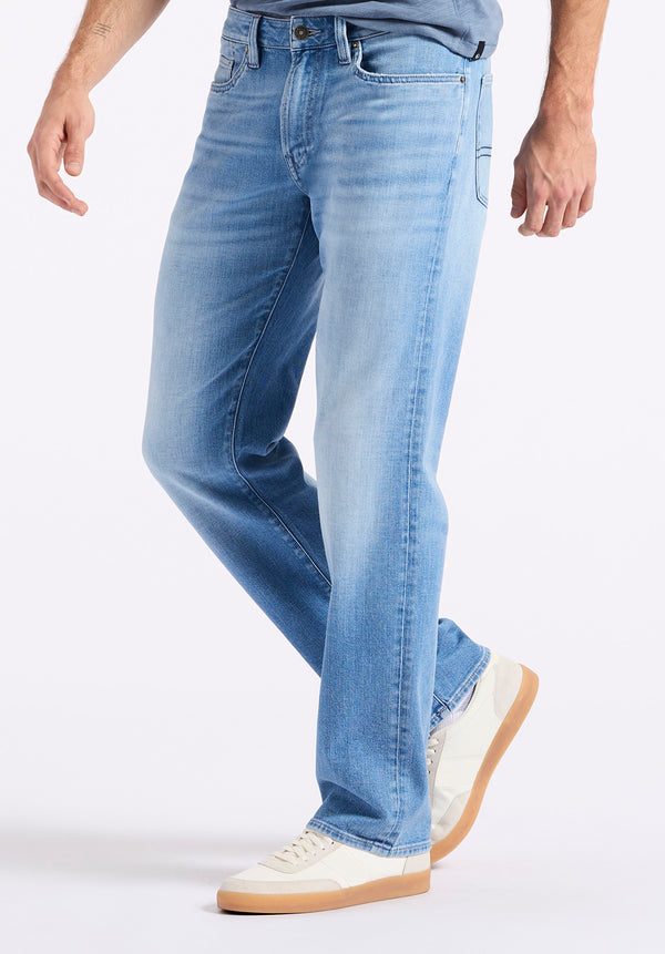 Relaxed Straight Driven Men's Jeans, Vintage Blue - BM26083