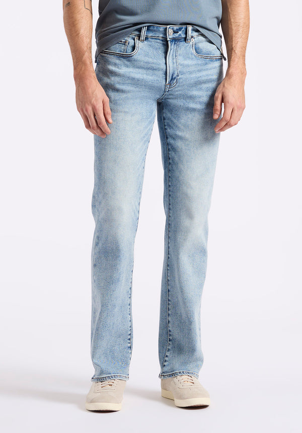 Slim Bootcut King Men's Jeans, Sanded and Whiskered Blue - BM26086