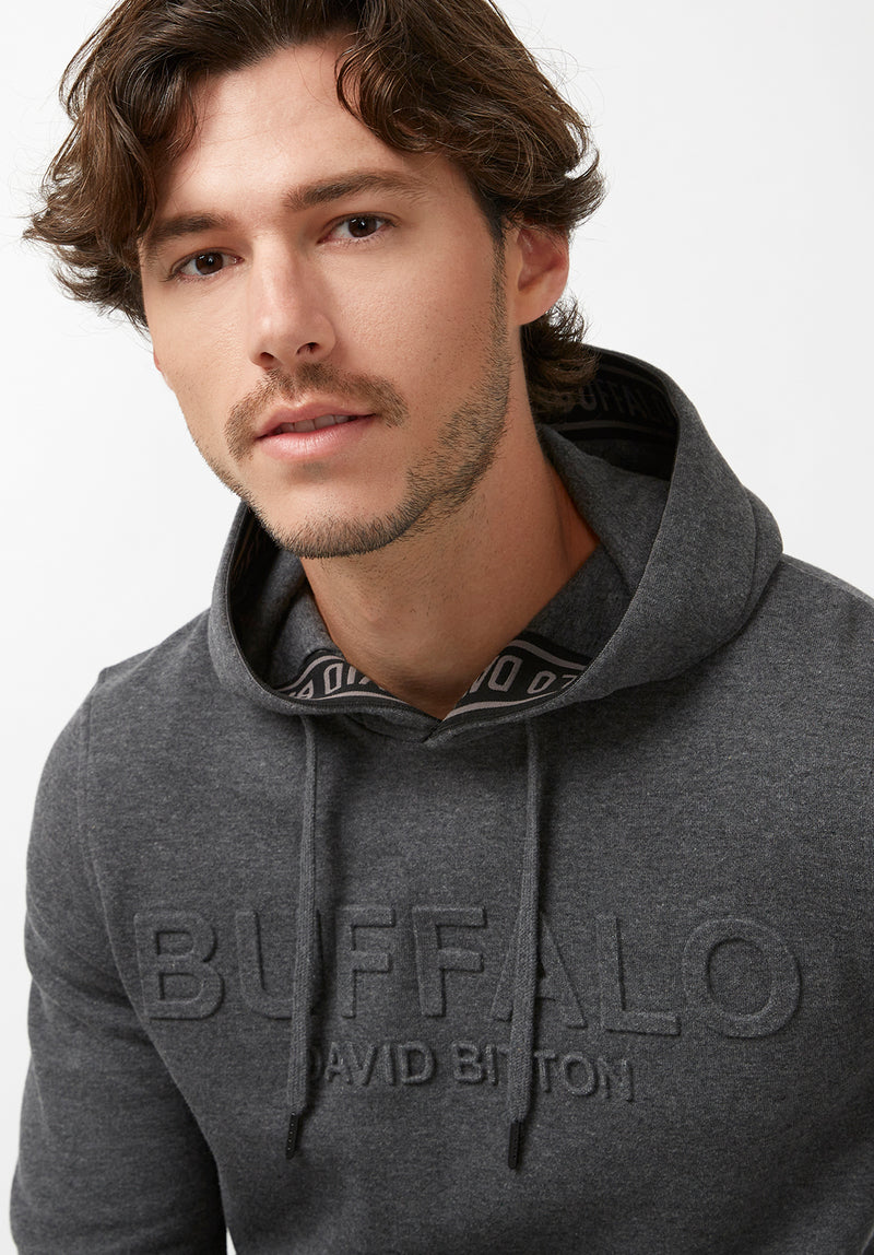 Fadol Men's Embossed Fleecy Hoodie in Heather Grey – Buffalo Jeans - US