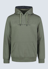 Fadol Men's Embossed Logo Hooded Sweatshirt, Army green - BPM13610V