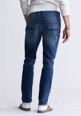 Jeans Jambe Droite Effilée pour Hommes Bleu Classique Evan-X - BPM12633EL