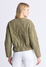 Buffalo David Bitton Annalee Women's Quilted Cropped Jacket, Olive green - JK0025H