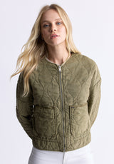 Buffalo David Bitton Annalee Women's Quilted Cropped Jacket, Olive green - JK0025H