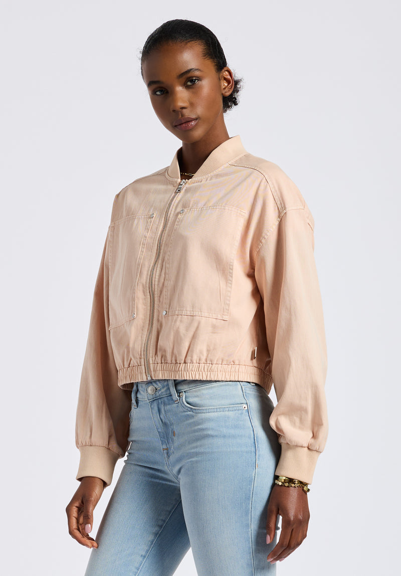 Pyper Women's Cropped Zip-Up Jacket, Cameo Rose - JK0044P