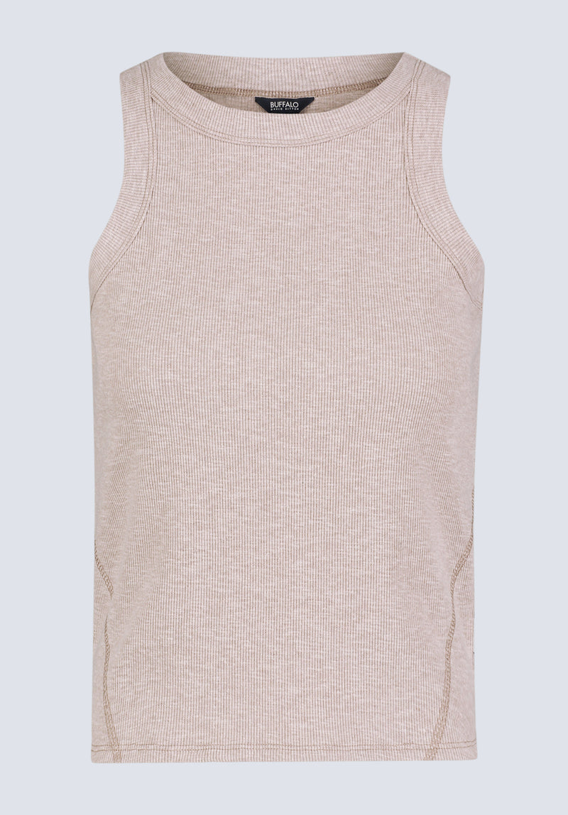 Buffalo David Bitton Regine Women's Ribbed Tank Top, Flax beige - KT0119H