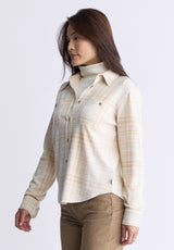 Buffalo David Bitton Georgie Women's Long-Sleeved Plaid Shirt, Biscotti Beige - KT0124F Color BISCOTTI