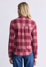 Buffalo David Bitton Georgie Women's Long-Sleeved Plaid Shirt, Beaujolais Red - KT0124F Color BEAUJOLAIS