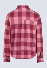 Georgie Women's Long-Sleeved Plaid Shirt, Beaujolais Red - KT0124F