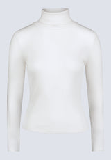 Mavra Women's Ribbed Turtleneck Top, Egret white - KT0164F