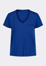 Moxie Women's Slub Knit V-Neck T-Shirt, Sodalite Blue - KT0179P