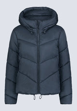 Janice Black Ladies Hooded Puffer Jacket - OBLEF008