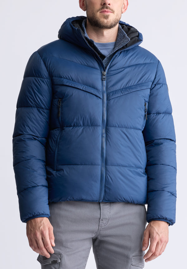 Manteau Matelassé Jerome Bleu Marin pour Hommes - OBMEF006