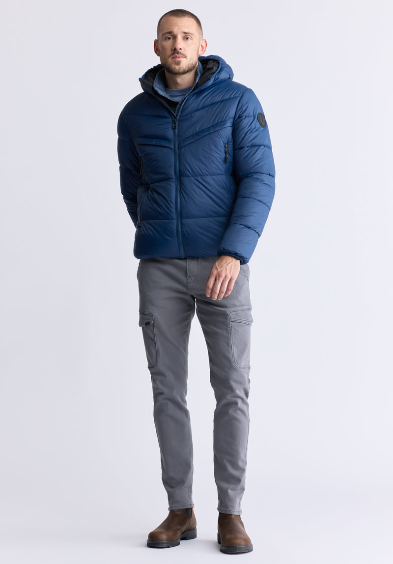 Jerome Navy Men's Hooded Puffer Jacket - OBMEF006