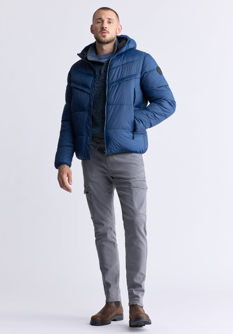 Jerome Navy Men's Hooded Puffer Jacket - OBMEF006