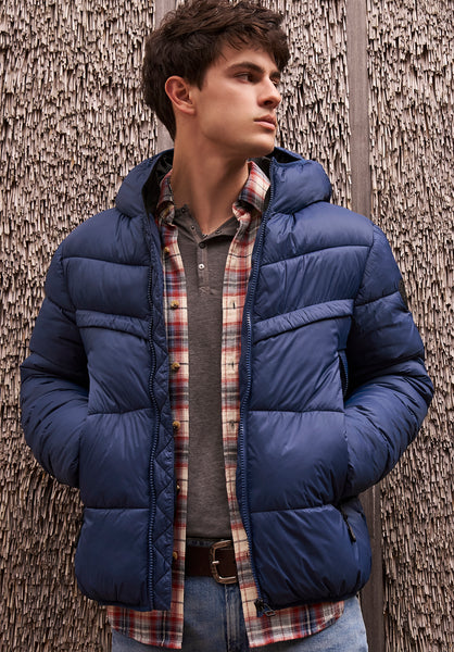 Jerome Navy Men's Hooded Puffer Jacket - OBMEF006