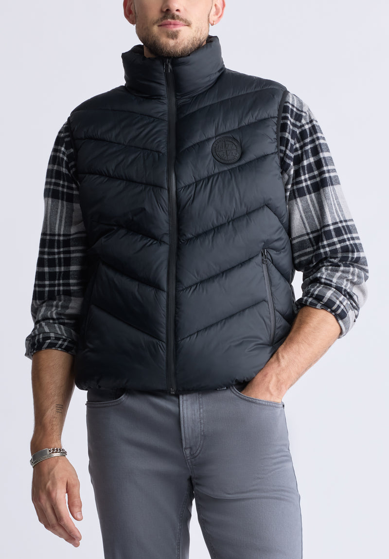 Davies Black Men's Puffer Vest - OBMEF007