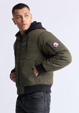 Cliff Men's Hooded Zip-up Jacket, green - OBMFB001