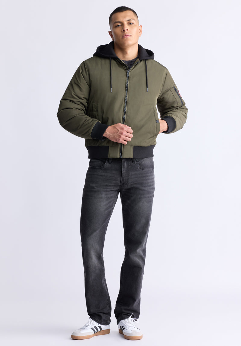 Cliff Men's Hooded Zip-up Jacket, green - OBMFB001