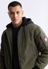 Cliff Men's Hooded Zip-up Jacket, green - OBMFB001